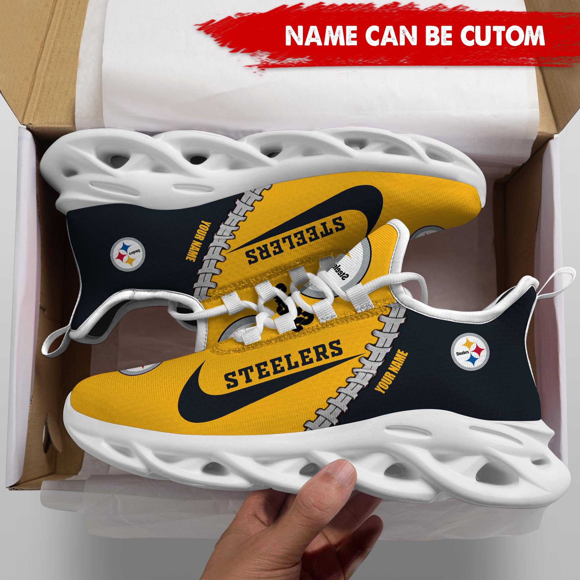 Ideafootwear Pittsburgh Steelers Max Soul Shoes Sneakers For Men And Women 124