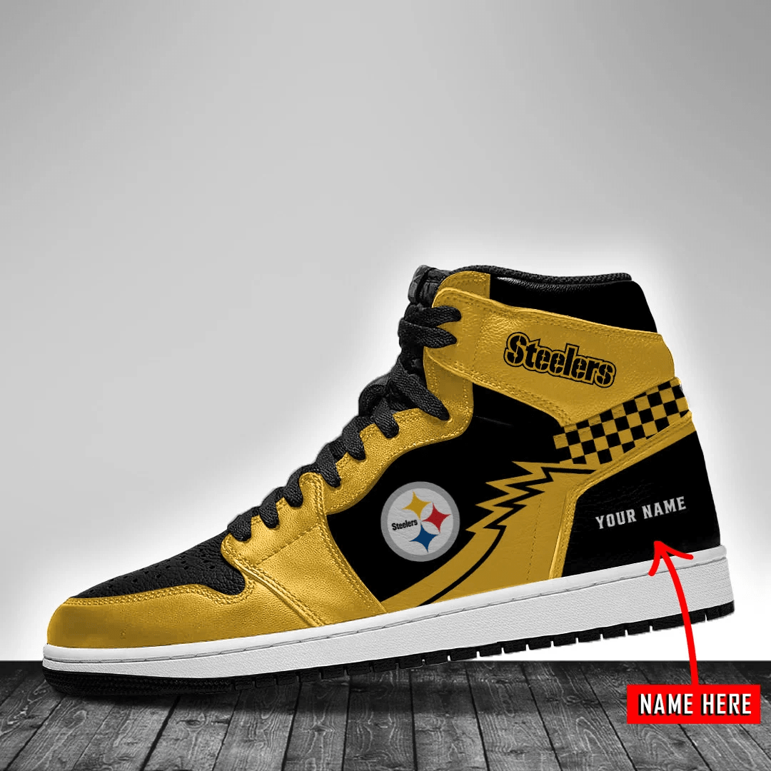 Ideafootwear Pittsburgh Steelers NFL AJ1 High Sneakers Shoes For Men And Women 3