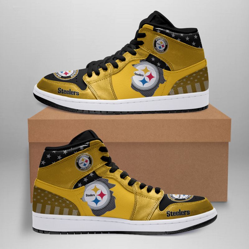 Ideafootwear Pittsburgh Steelers NFL AJ1 High Sneakers Shoes For Men And Women 5