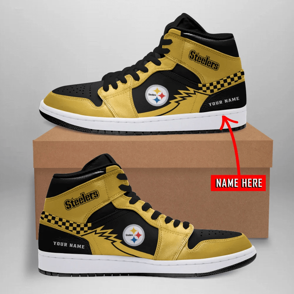 Ideafootwear Pittsburgh Steelers NFL AJ1 High Sneakers Shoes For Men And Women 3