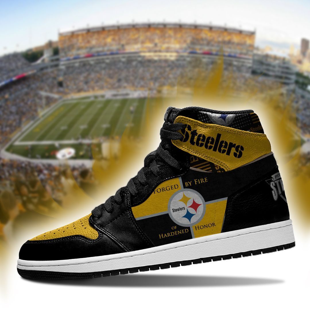 Ideafootwear Pittsburgh Steelers NFL AJ1 High Sneakers Shoes For Men And Women 2