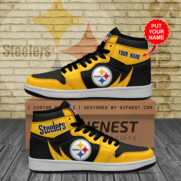 Ideafootwear Pittsburgh Steelers NFL AJ1 High Sneakers Shoes For Men And Women 8