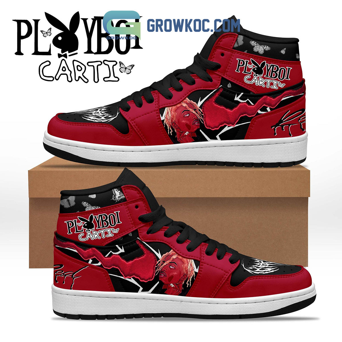 Ideafootwear Playboi Carti Fan AJ1 High Sneakers Shoes For Men And Women 2