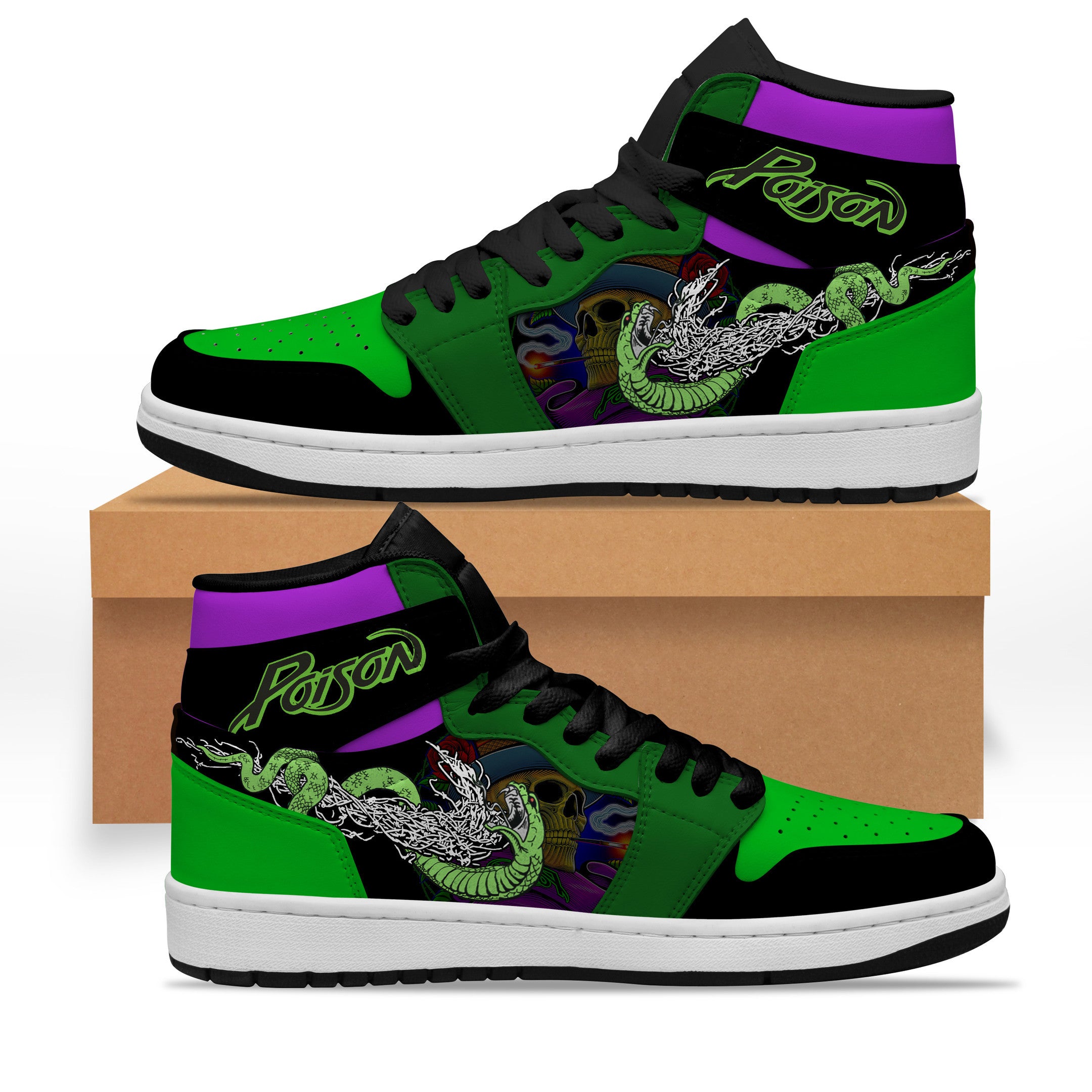Ideafootwear Poison AJ1 High Sneakers Shoes For Men And Women 1