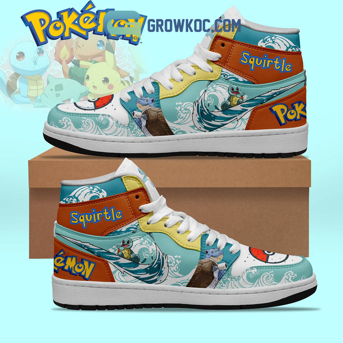 Ideafootwear Pokemon AJ1 High Sneakers Shoes For Men And Women 5