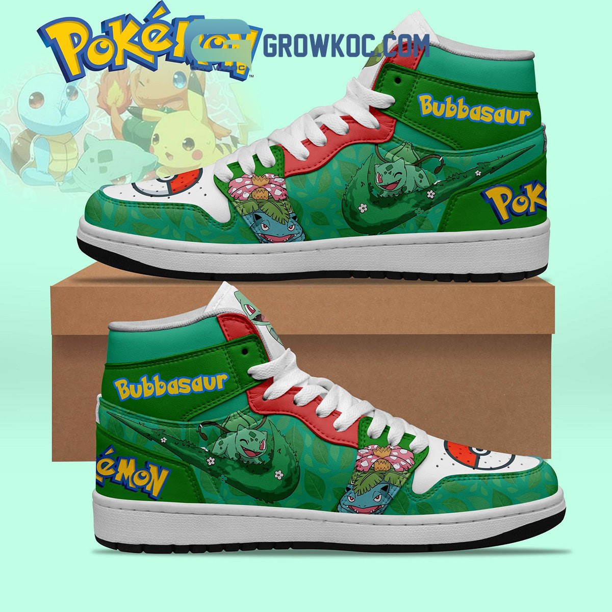 Ideafootwear Pokemon AJ1 High Sneakers Shoes For Men And Women 4