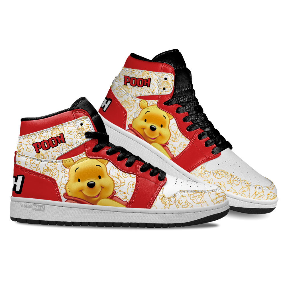 Ideafootwear Pooh AJ1 High Sneakers Shoes For Men And Women 1