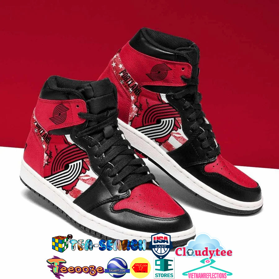 Ideafootwear Portland Trail Blazers NBA AJ1 High Sneakers Shoes For Men And Women 10