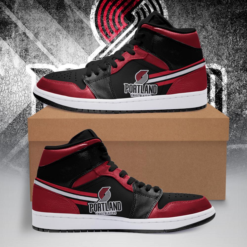 Ideafootwear Portland Trail Blazers NBA AJ1 High Sneakers Shoes For Men And Women 4