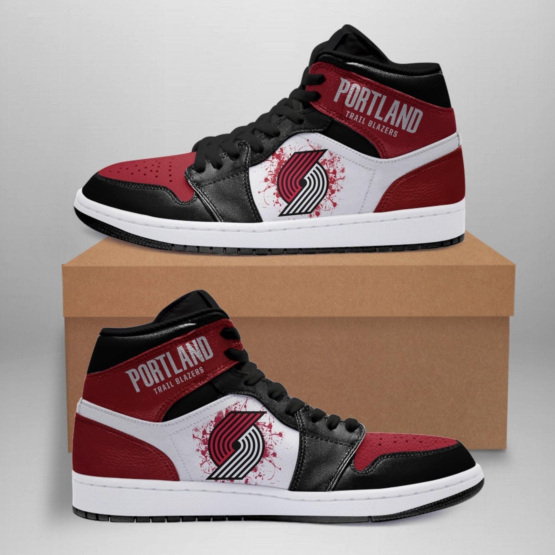 Ideafootwear Portland Trail Blazers NBA AJ1 High Sneakers Shoes For Men And Women 7