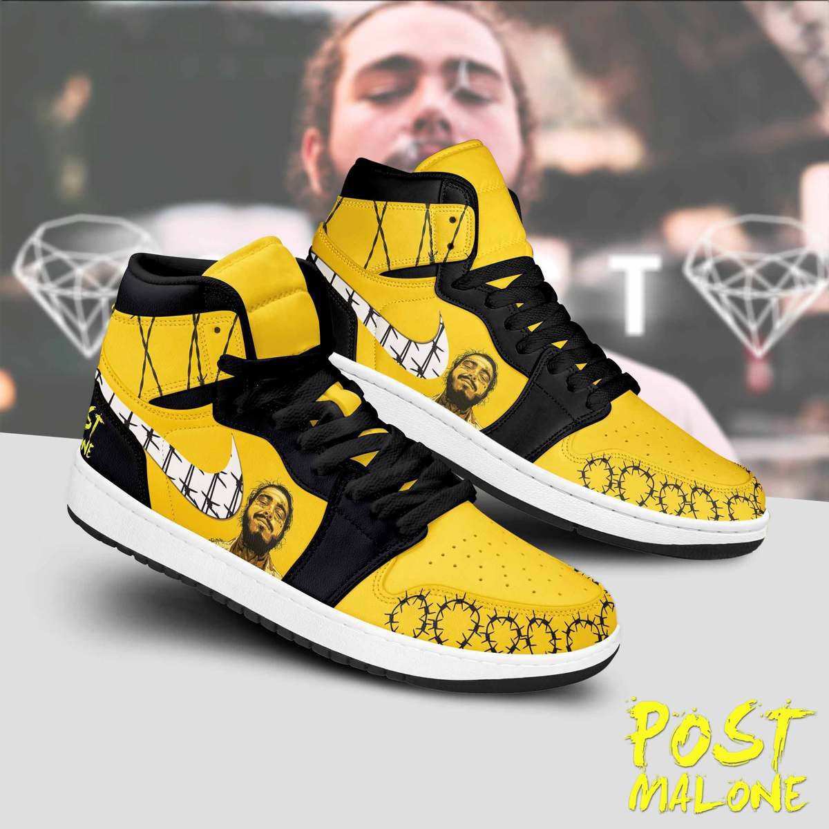 Ideafootwear Post Malone AJ1 High Sneakers Shoes For Men And Women 7