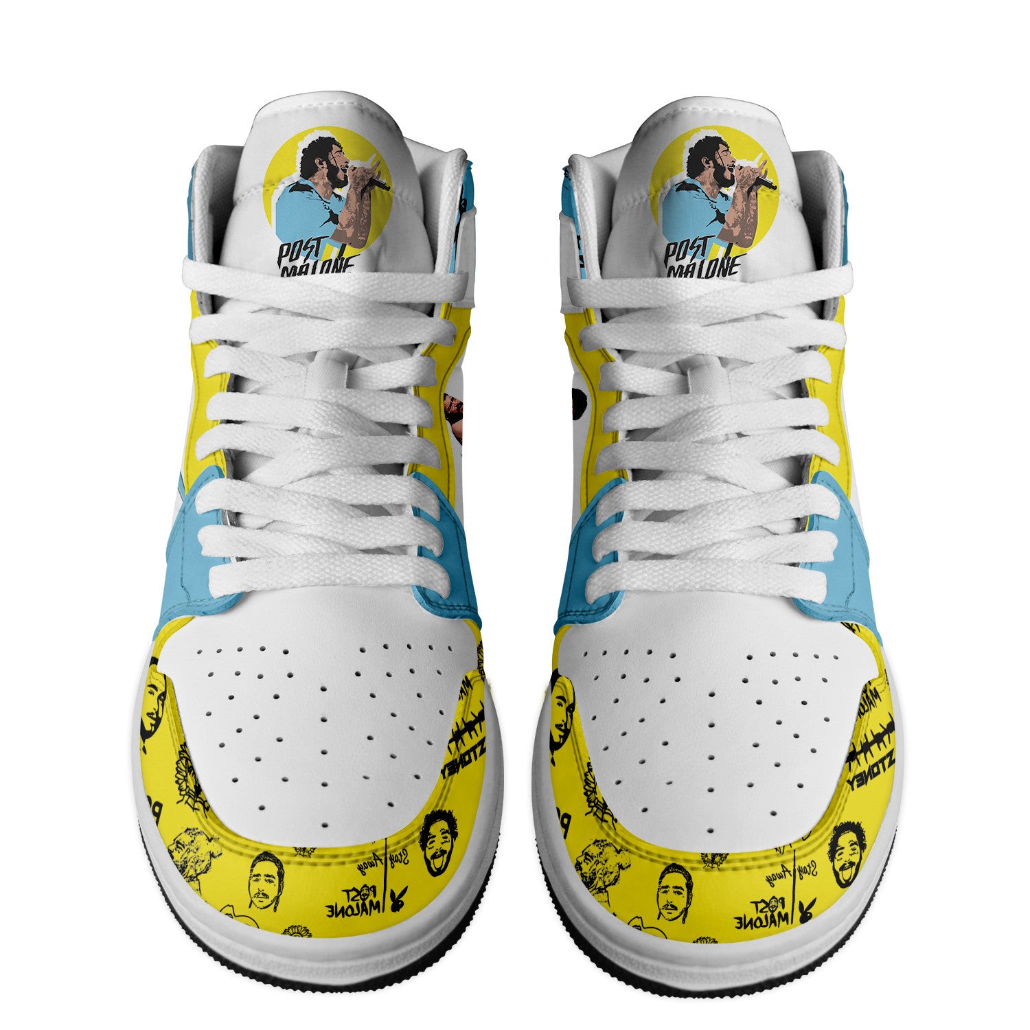 Ideafootwear Post Malone AJ1 High Sneakers Shoes For Men And Women 9