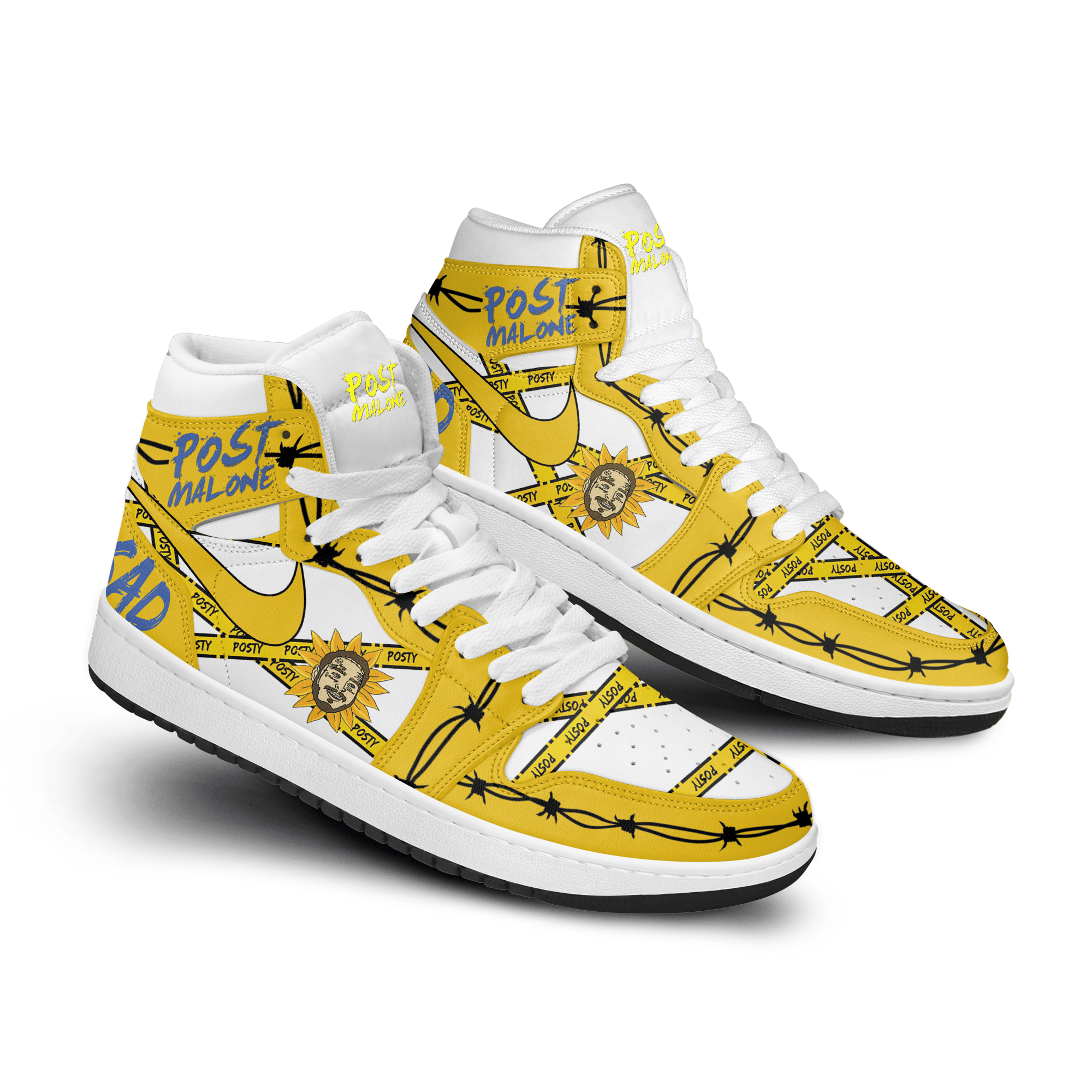 Ideafootwear Post Malone AJ1 High Sneakers Shoes For Men And Women 12