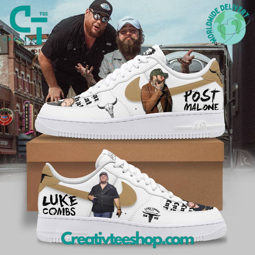 Ideafootwear Post Malone x Luke Combs Air Low-Top Sneakers Shoes For Men And Women 1