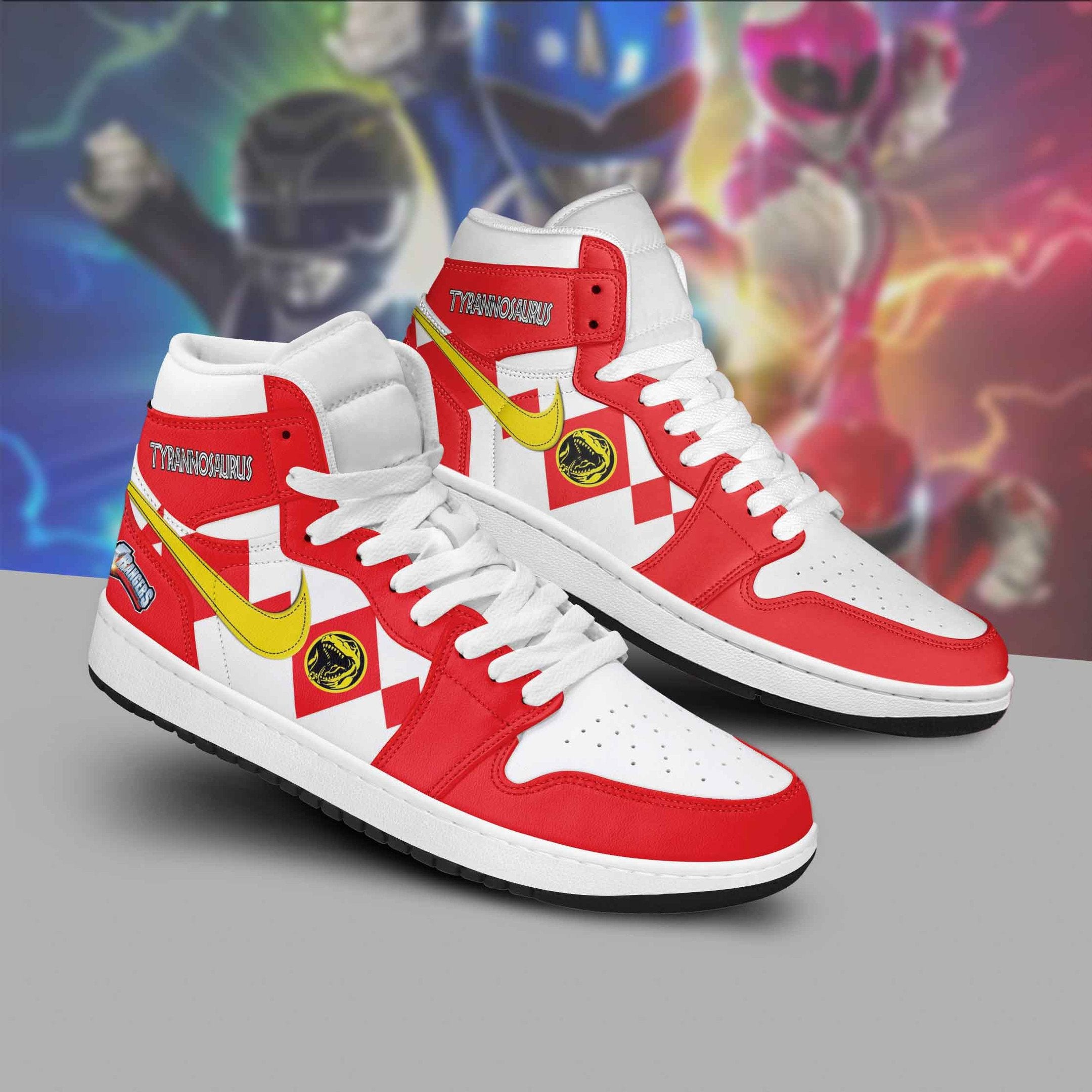 Ideafootwear Power Rangers AJ1 High Sneakers Shoes For Men And Women 3