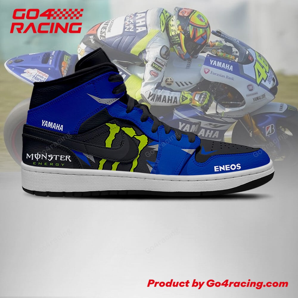 Ideafootwear Pramac Racing Yamaha AJ1 High Sneakers Shoes For Men And Women 2