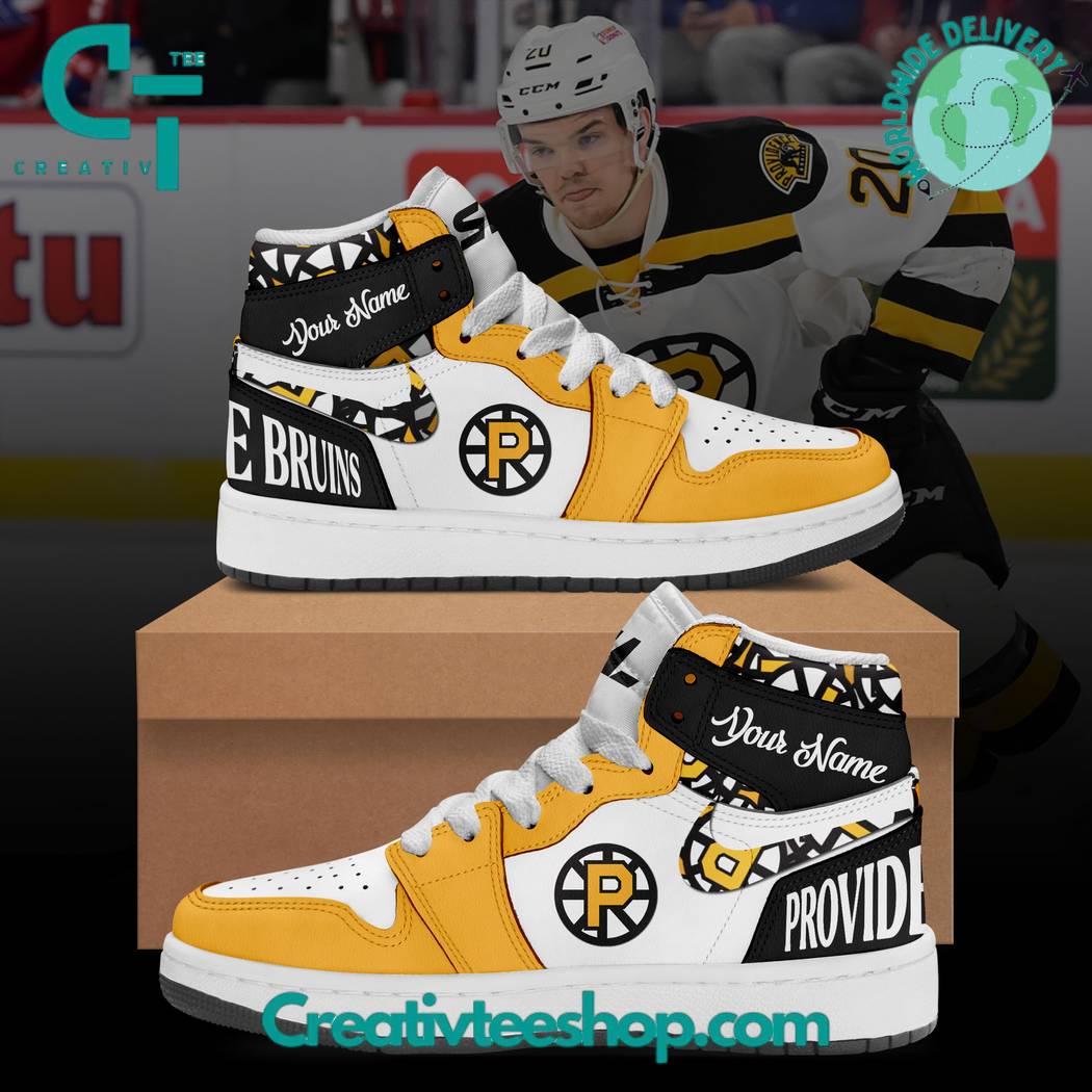 Ideafootwear Providence Bruins AJ1 High Sneakers Shoes For Men And Women 1