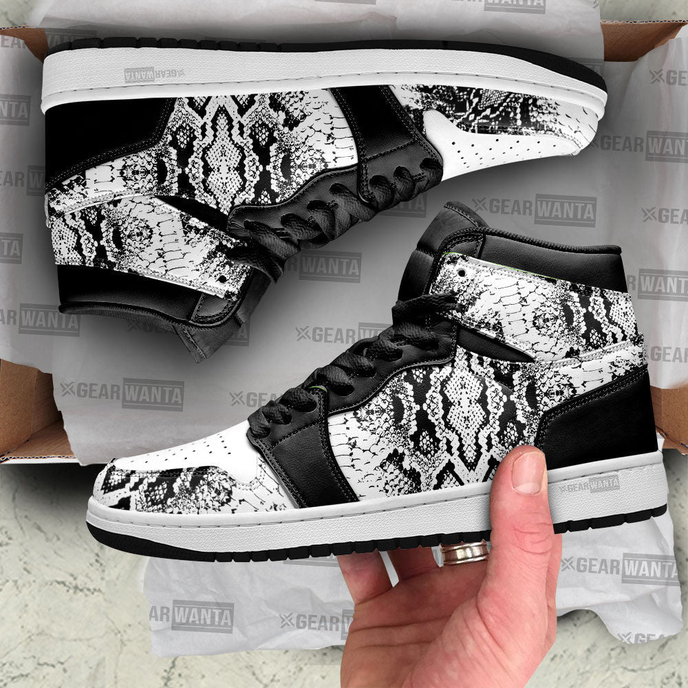 Ideafootwear Python Skin AJ1 High Sneakers Shoes For Men And Women 1
