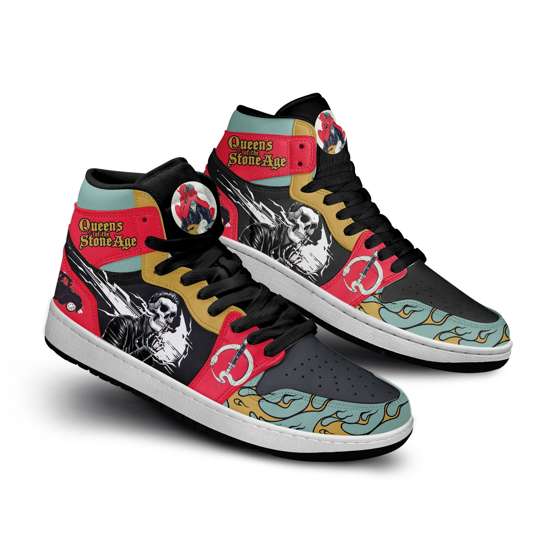 Ideafootwear Queens Of The Stone Age AJ1 High Sneakers Shoes For Men And Women 3