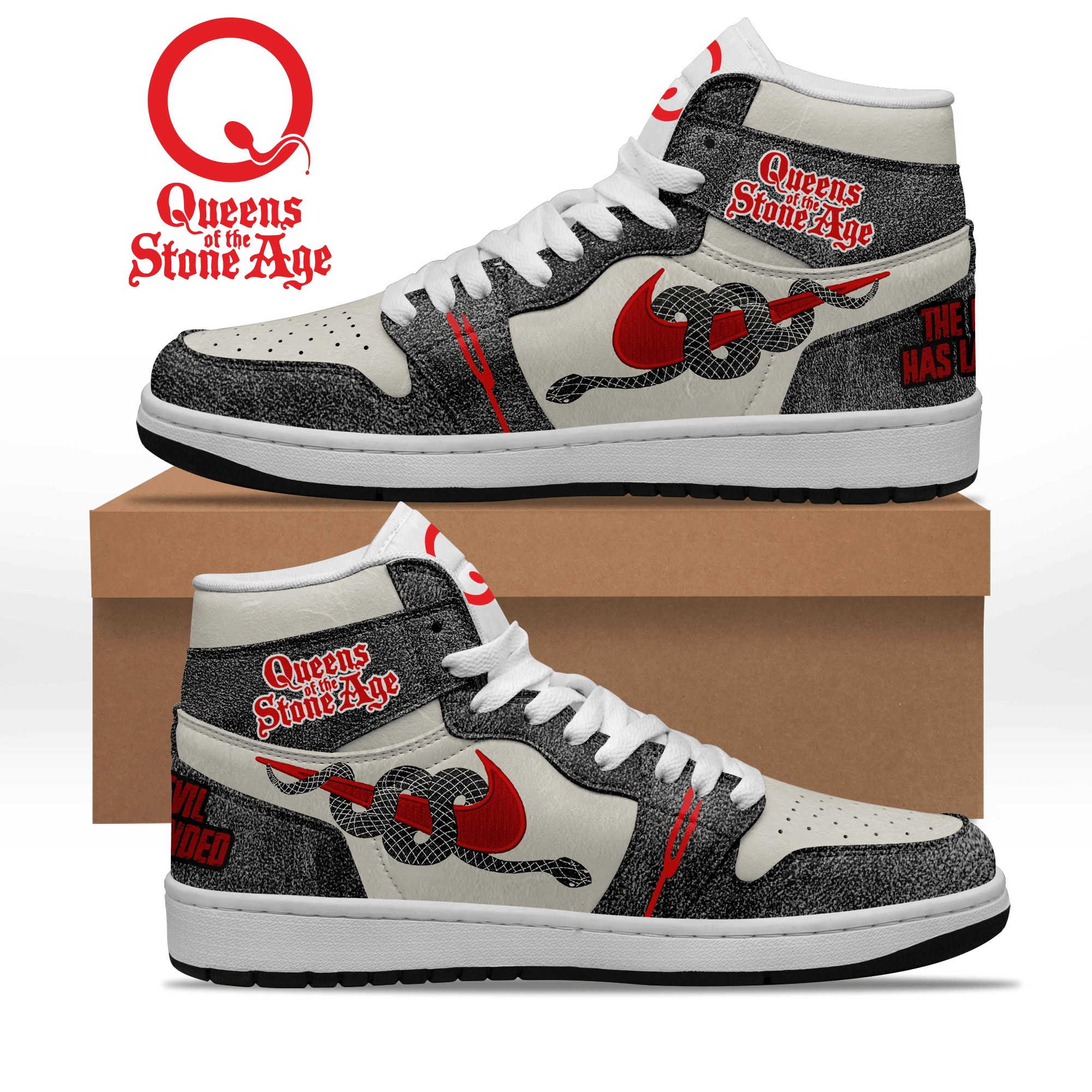Ideafootwear Queens of the Stone Age AJ1 High Sneakers Shoes For Men And Women 4