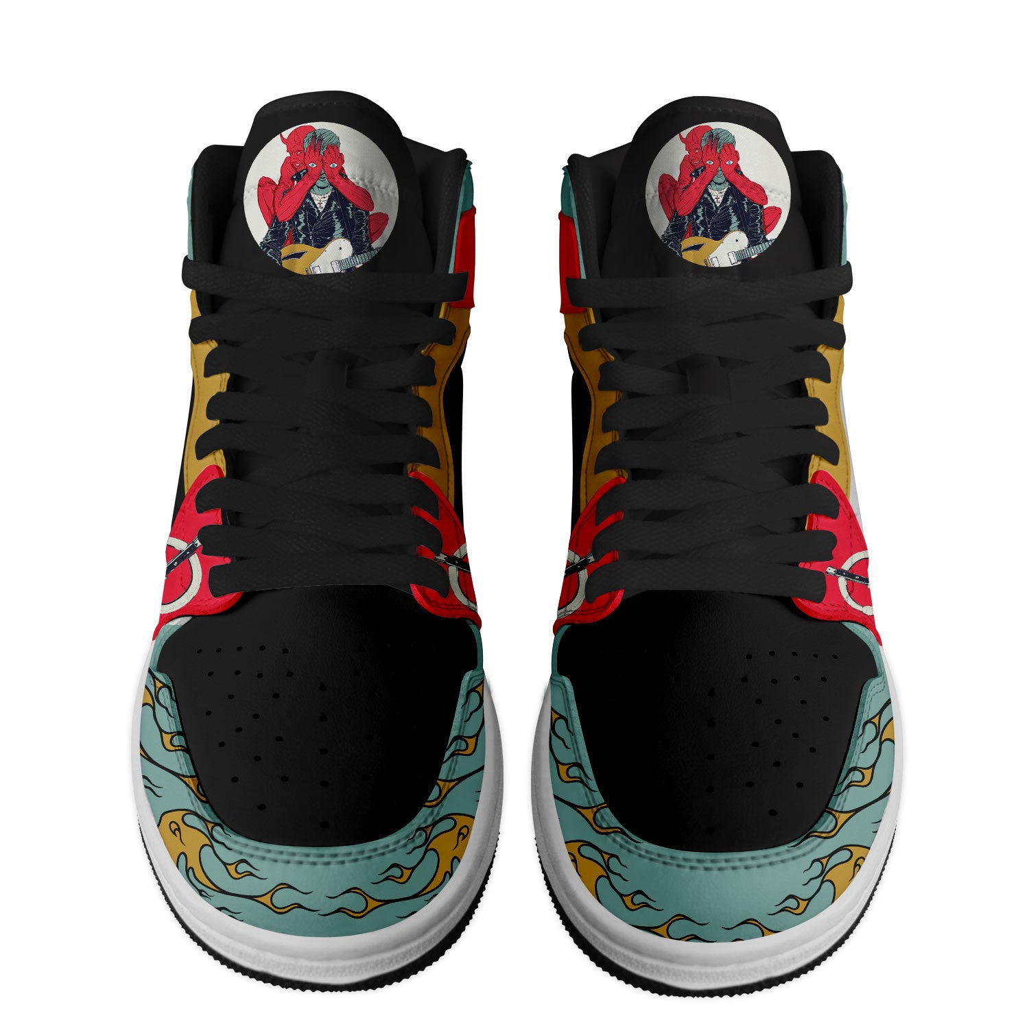 Ideafootwear Queens Of The Stone Age AJ1 High Sneakers Shoes For Men And Women 3
