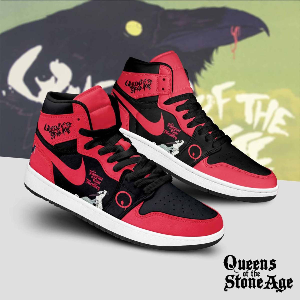 Ideafootwear Queens Of The Stone Age AJ1 High Sneakers Shoes For Men And Women 2