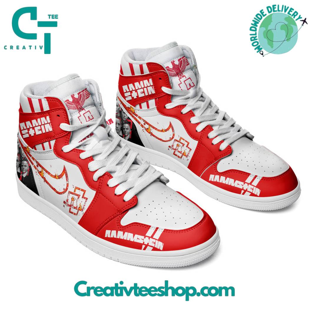 Ideafootwear Rammstein Industrial Metal Band AJ1 High Sneakers Shoes For Men And Women 1