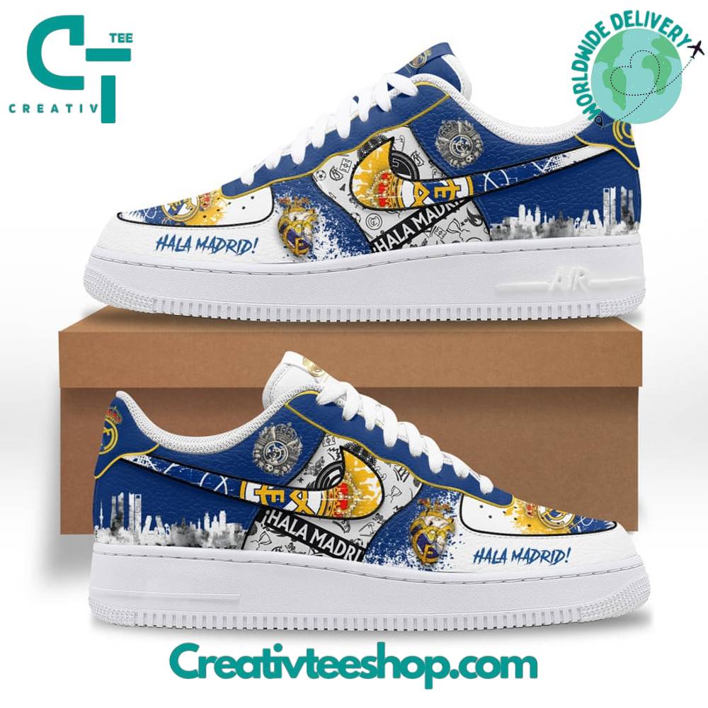Ideafootwear Real Madrid Hala Madrid Air Low-Top Sneakers Shoes For Men And Women 1