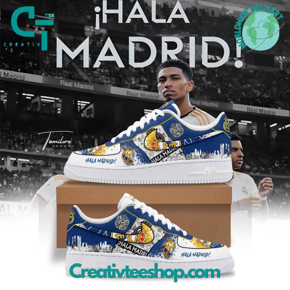 Ideafootwear Real Madrid Hala Madrid Air Low-Top Sneakers Shoes For Men And Women 1