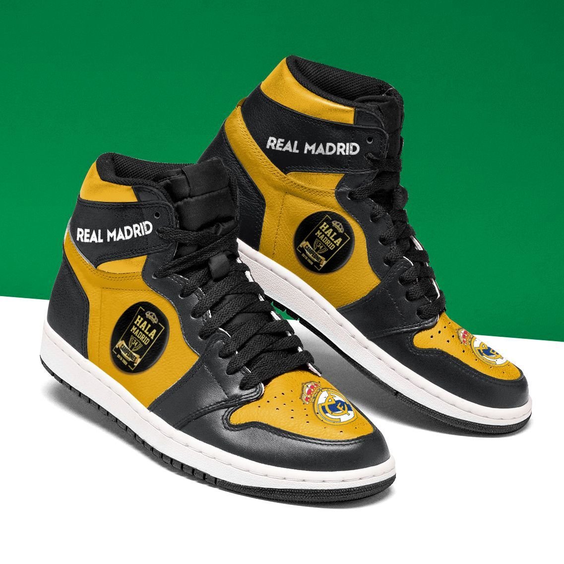 Ideafootwear Real Madrid Liga AJ1 High Sneakers Shoes For Men And Women 1