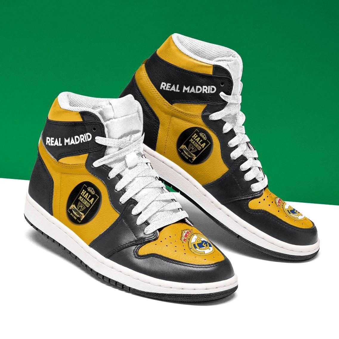 Ideafootwear Real Madrid Liga AJ1 High Sneakers Shoes For Men And Women 2