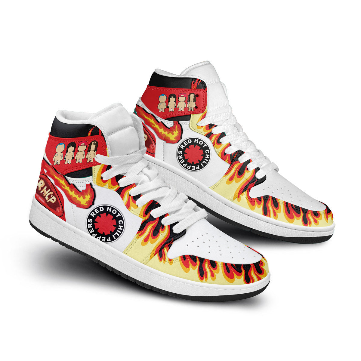 Ideafootwear Red Hot Chili Peppers AJ1 High Sneakers Shoes For Men And Women 2