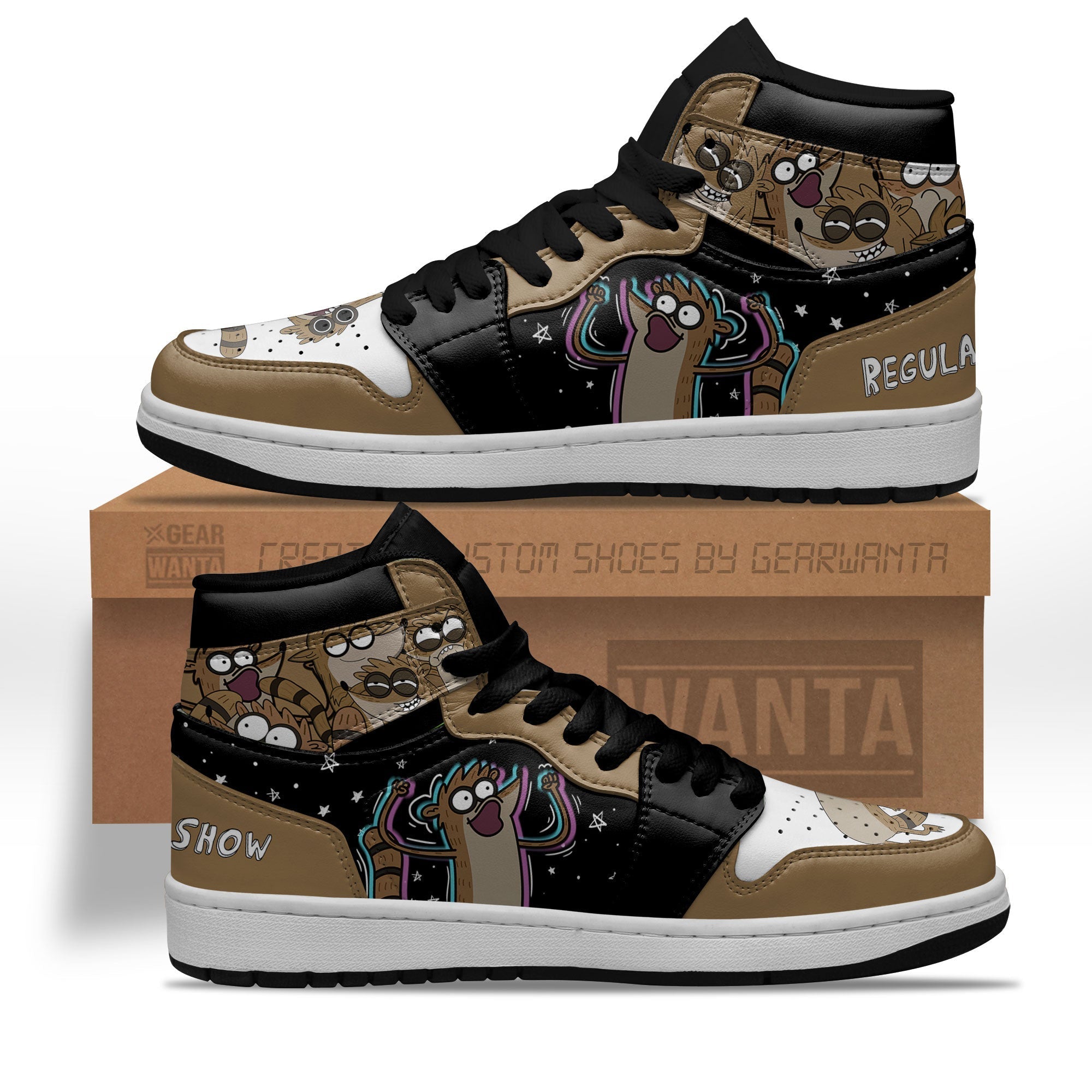 Ideafootwear Regular Show Rigby AJ1 High Sneakers Shoes For Men And Women 1