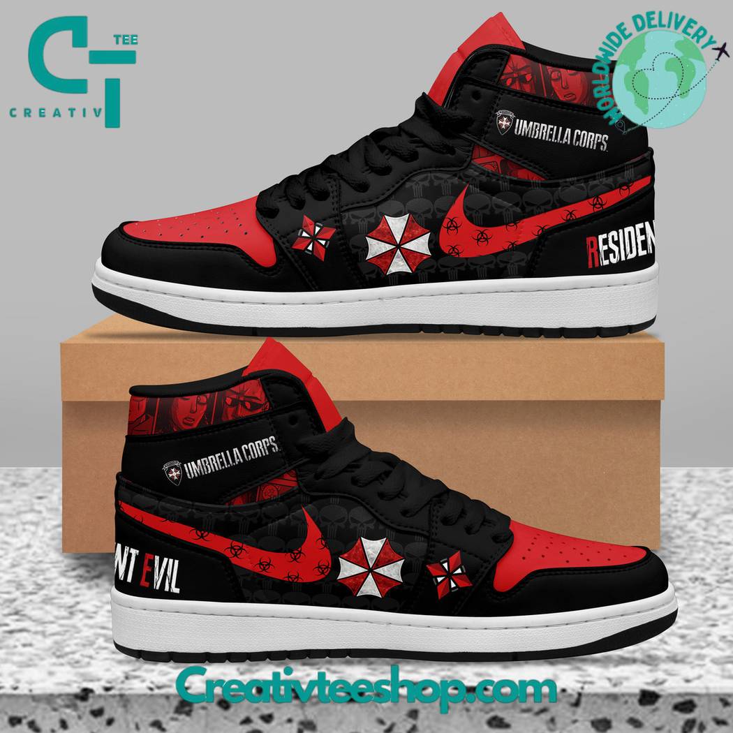Ideafootwear Resident Evil AJ1 High Sneakers Shoes For Men And Women 2