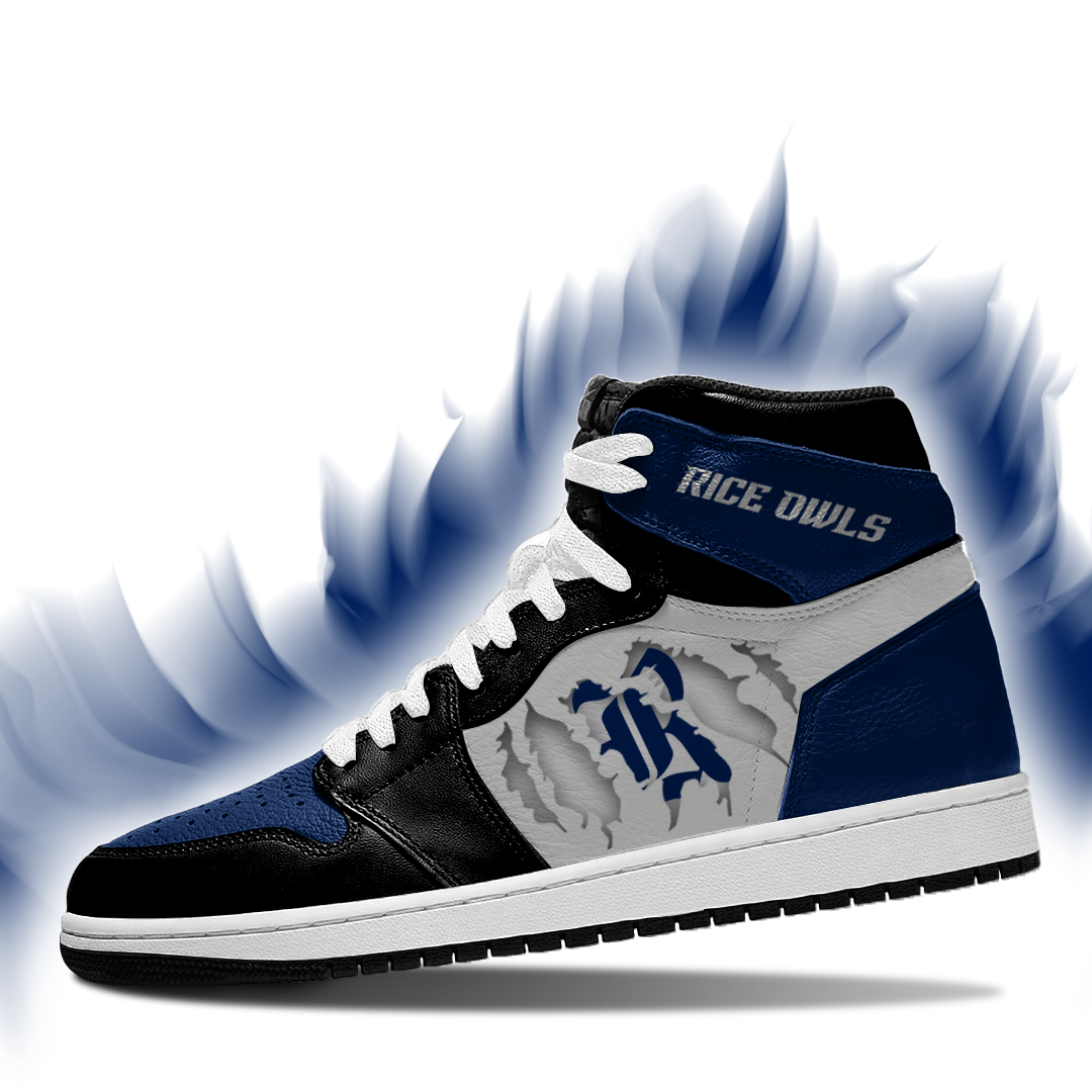 Ideafootwear Rice Owls AJ1 High Sneakers Shoes For Men And Women 1
