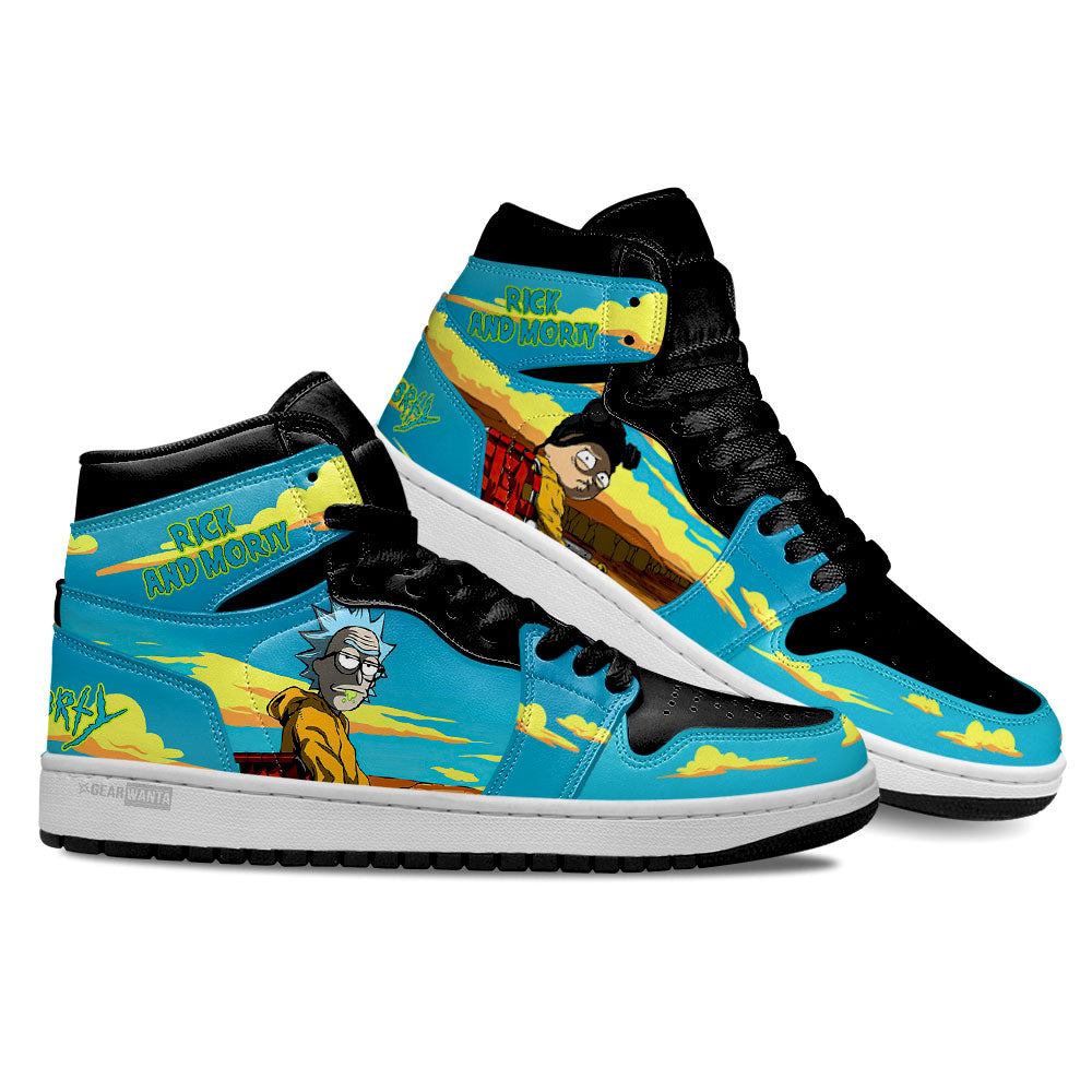 Ideafootwear Rick and Morty AJ1 High Sneakers Shoes For Men And Women 6