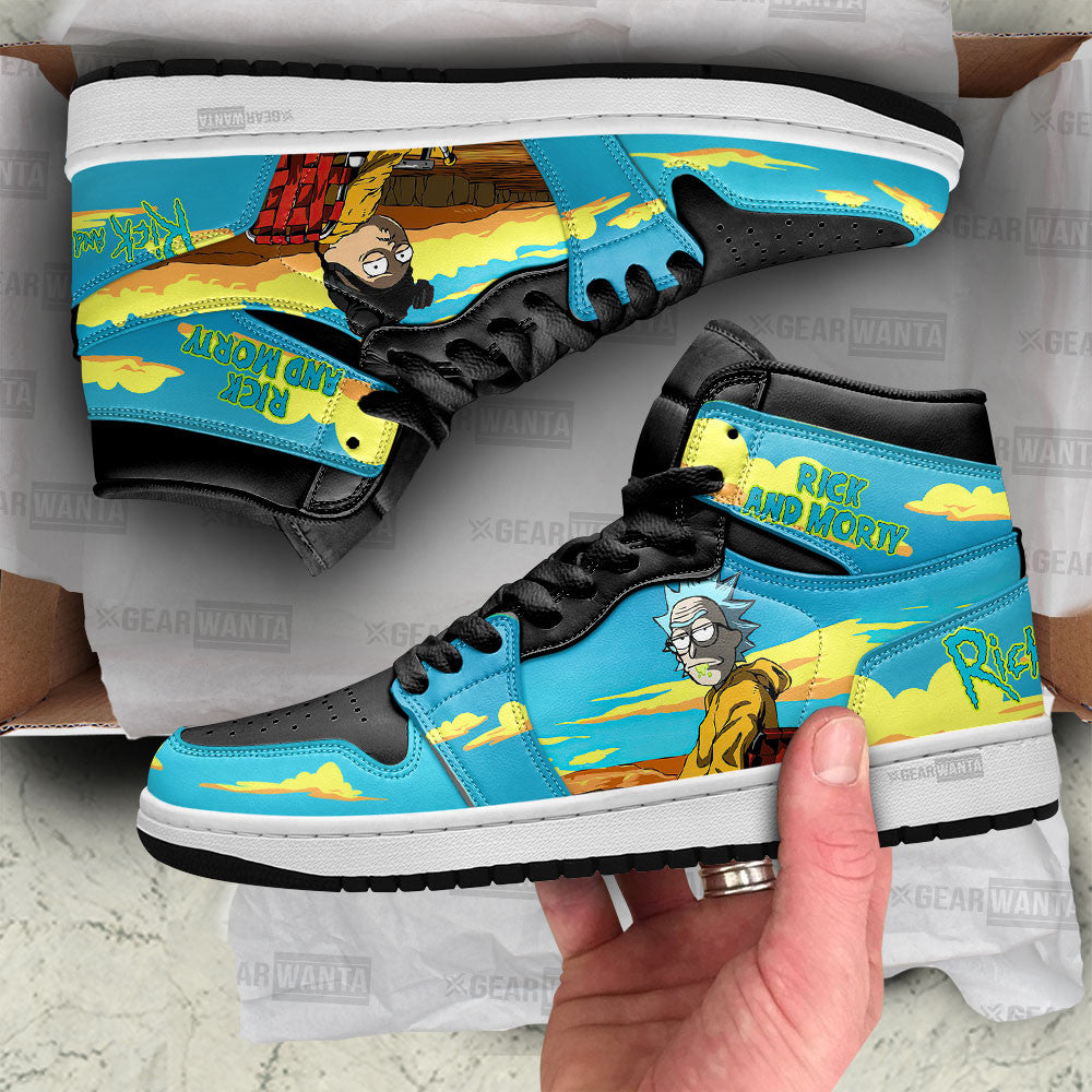 Ideafootwear Rick and Morty AJ1 High Sneakers Shoes For Men And Women 6