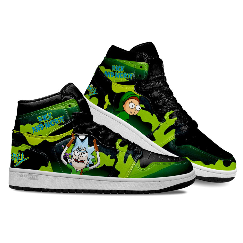 Ideafootwear Rick and Morty AJ1 High Sneakers Shoes For Men And Women 5