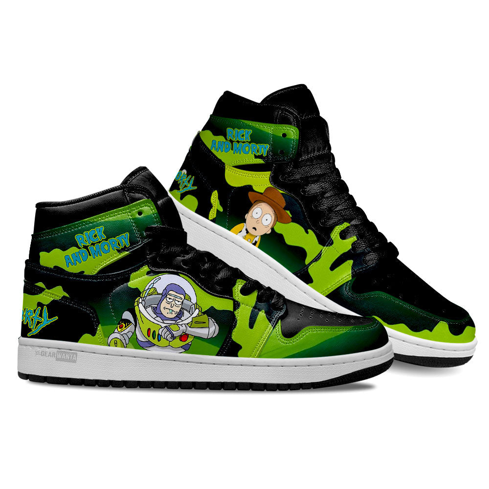 Ideafootwear Rick and Morty AJ1 High Sneakers Shoes For Men And Women 7