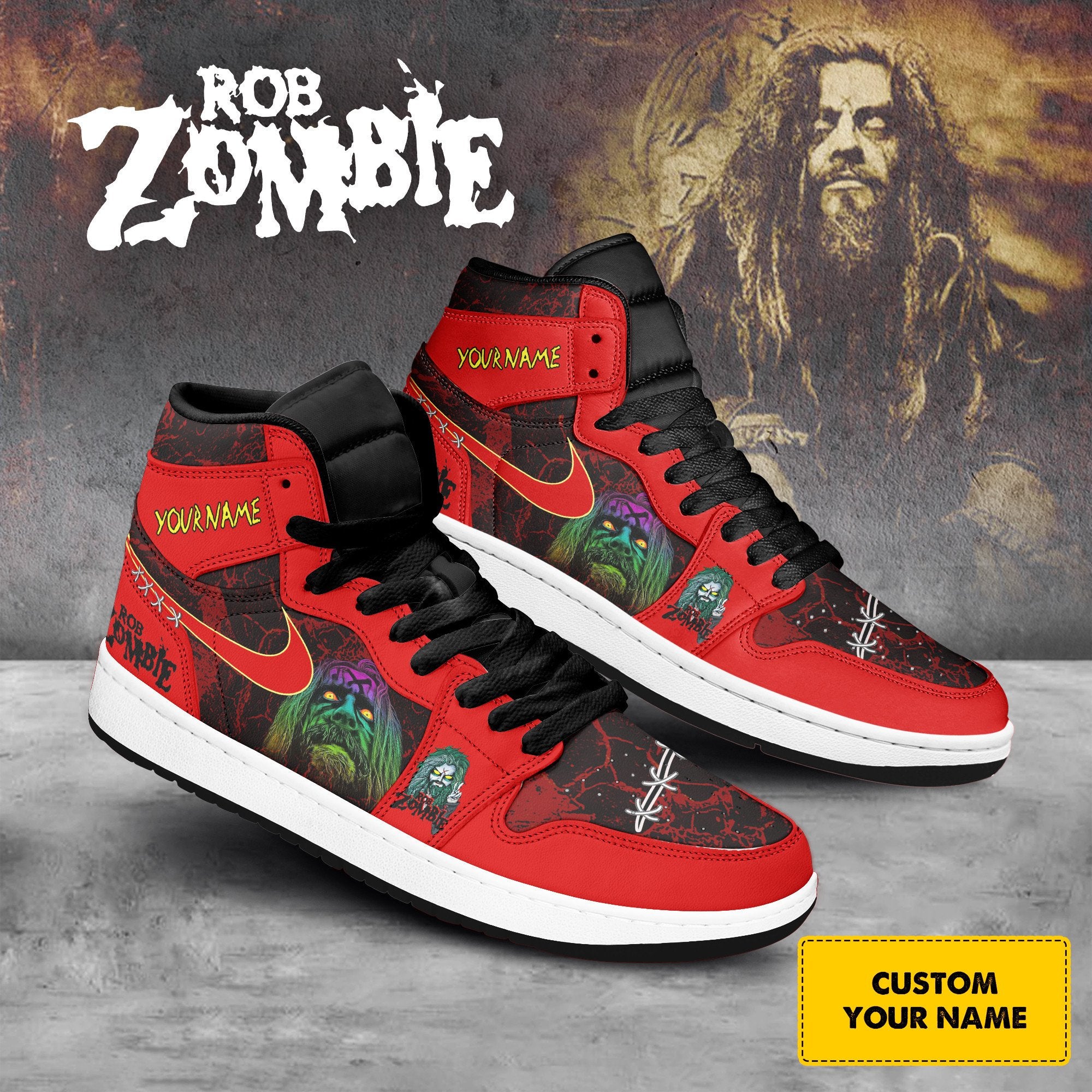 Ideafootwear Rob Zombie AJ1 High Sneakers Shoes For Men And Women 3