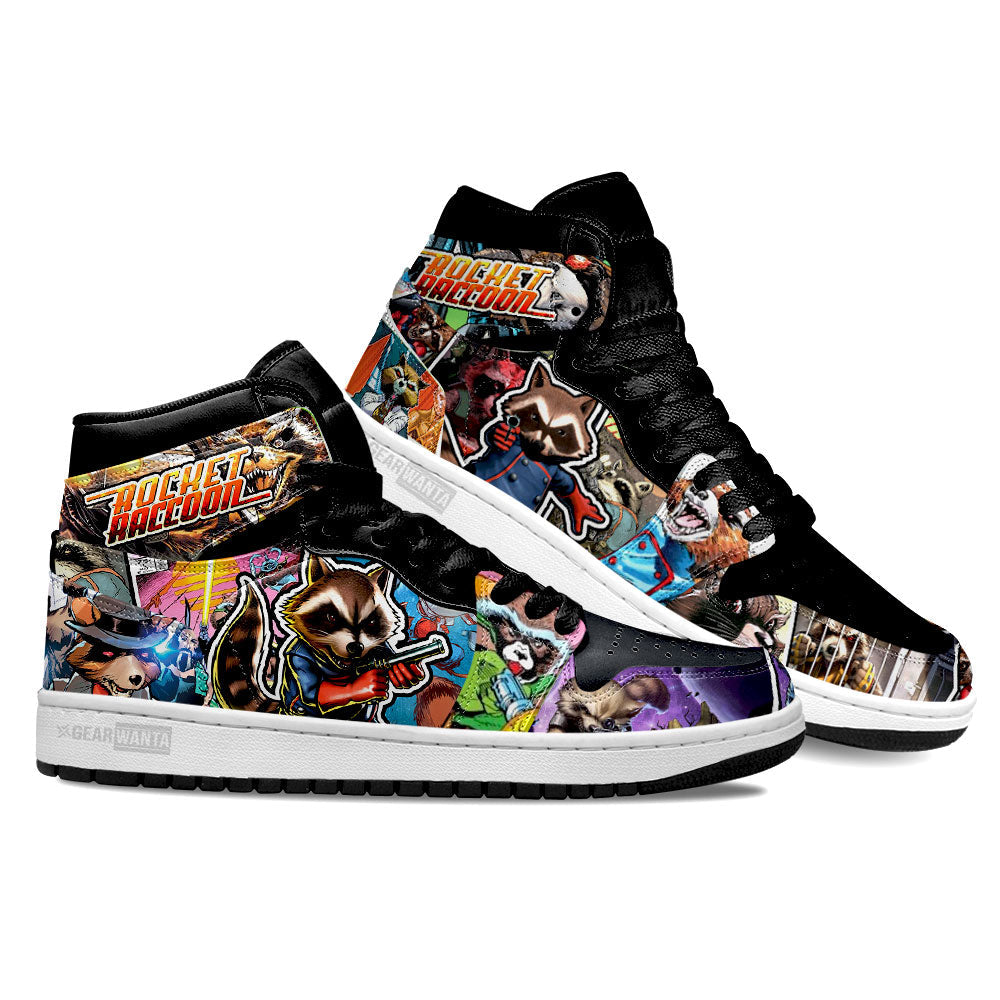Ideafootwear Rocket Raccoon AJ1 High Sneakers Shoes For Men And Women 1