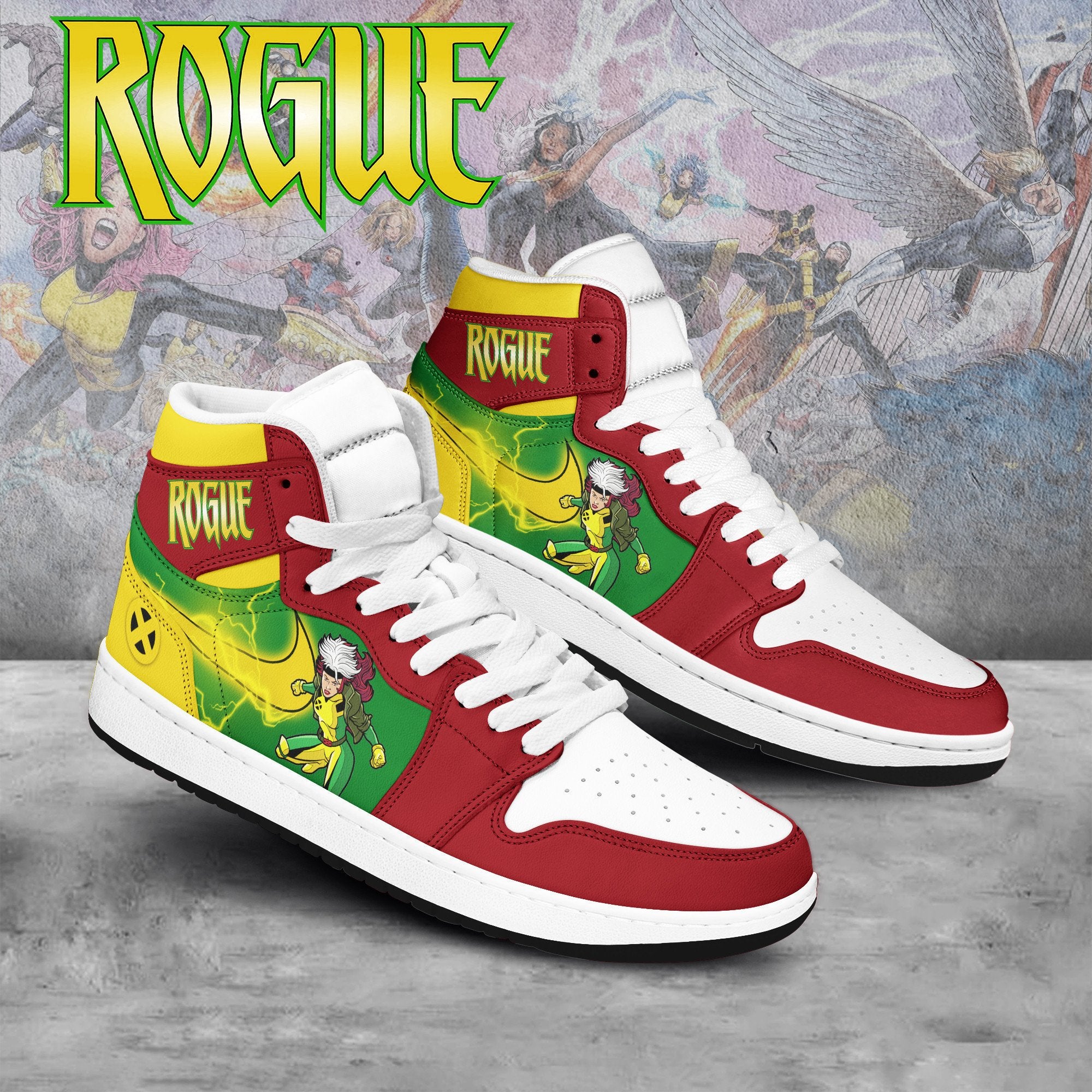 Ideafootwear Rogue X-Men AJ1 High Sneakers Shoes For Men And Women 2