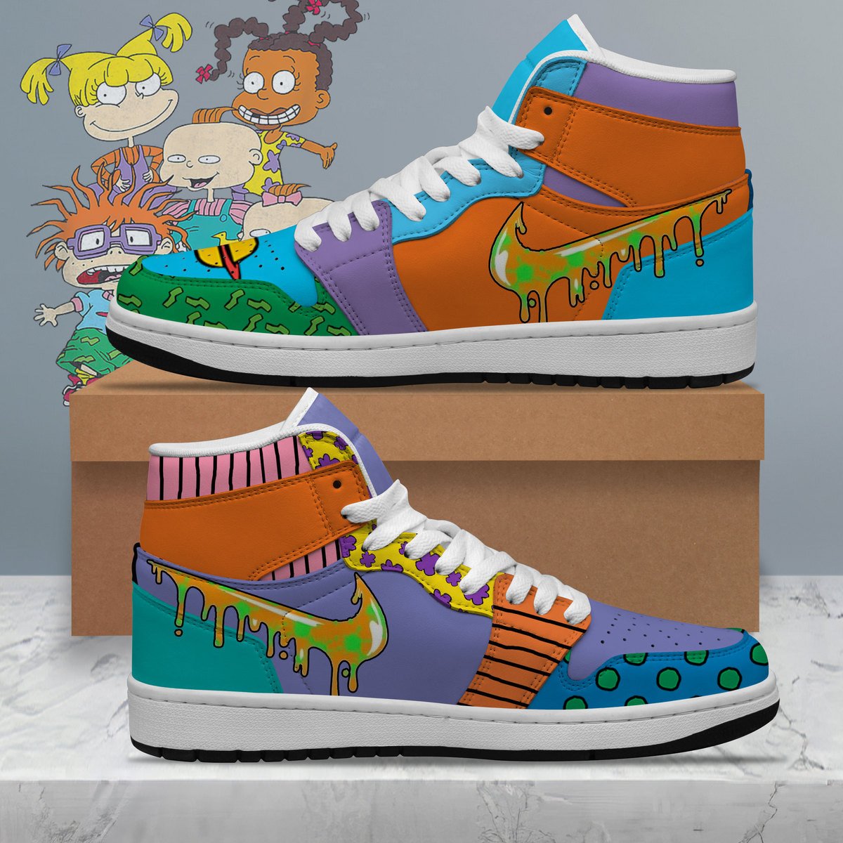 Ideafootwear Rugrats AJ1 High Sneakers Shoes For Men And Women 1