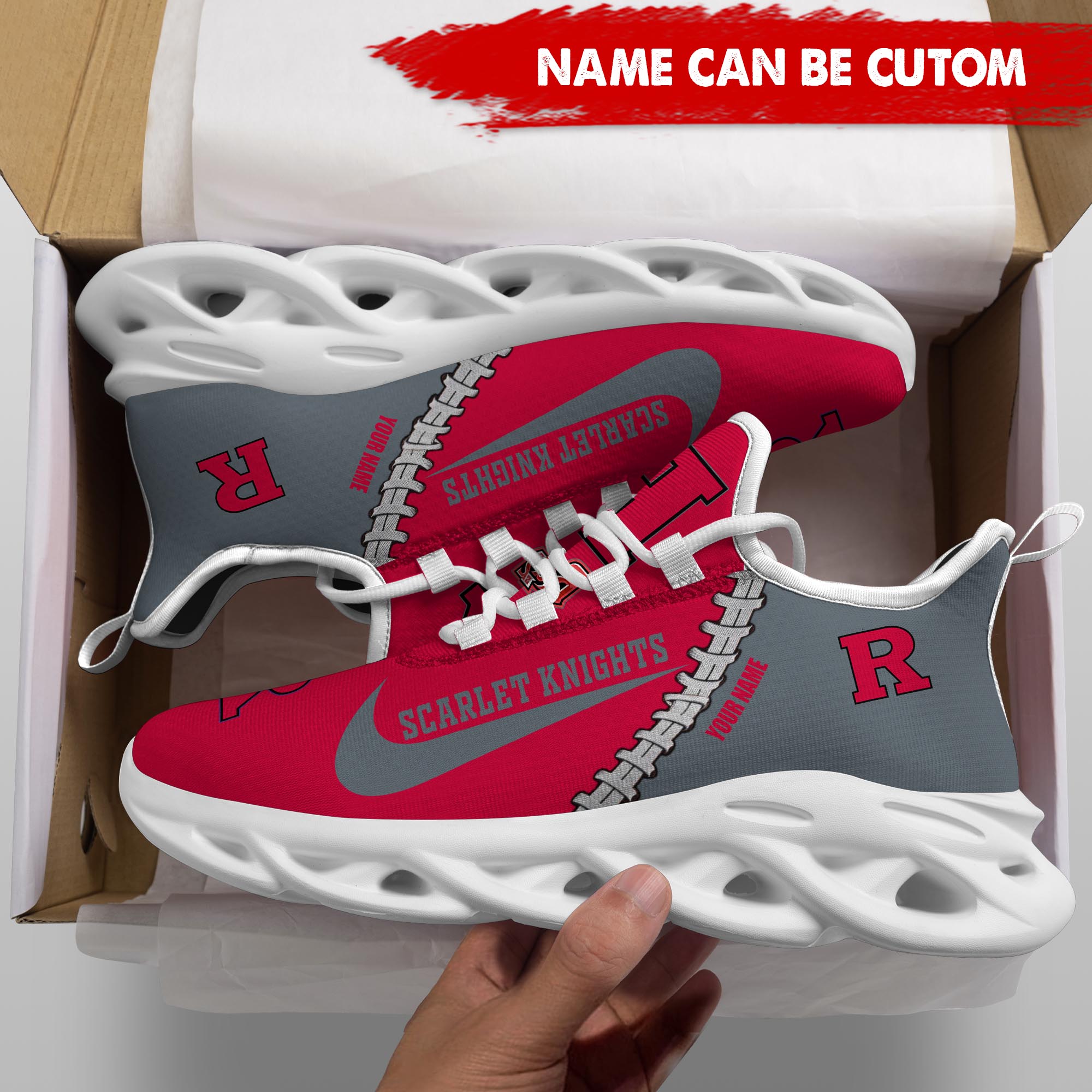 Ideafootwear Rutgers Scarlet Knights Max Soul Shoes Sneakers For Men And Women 1