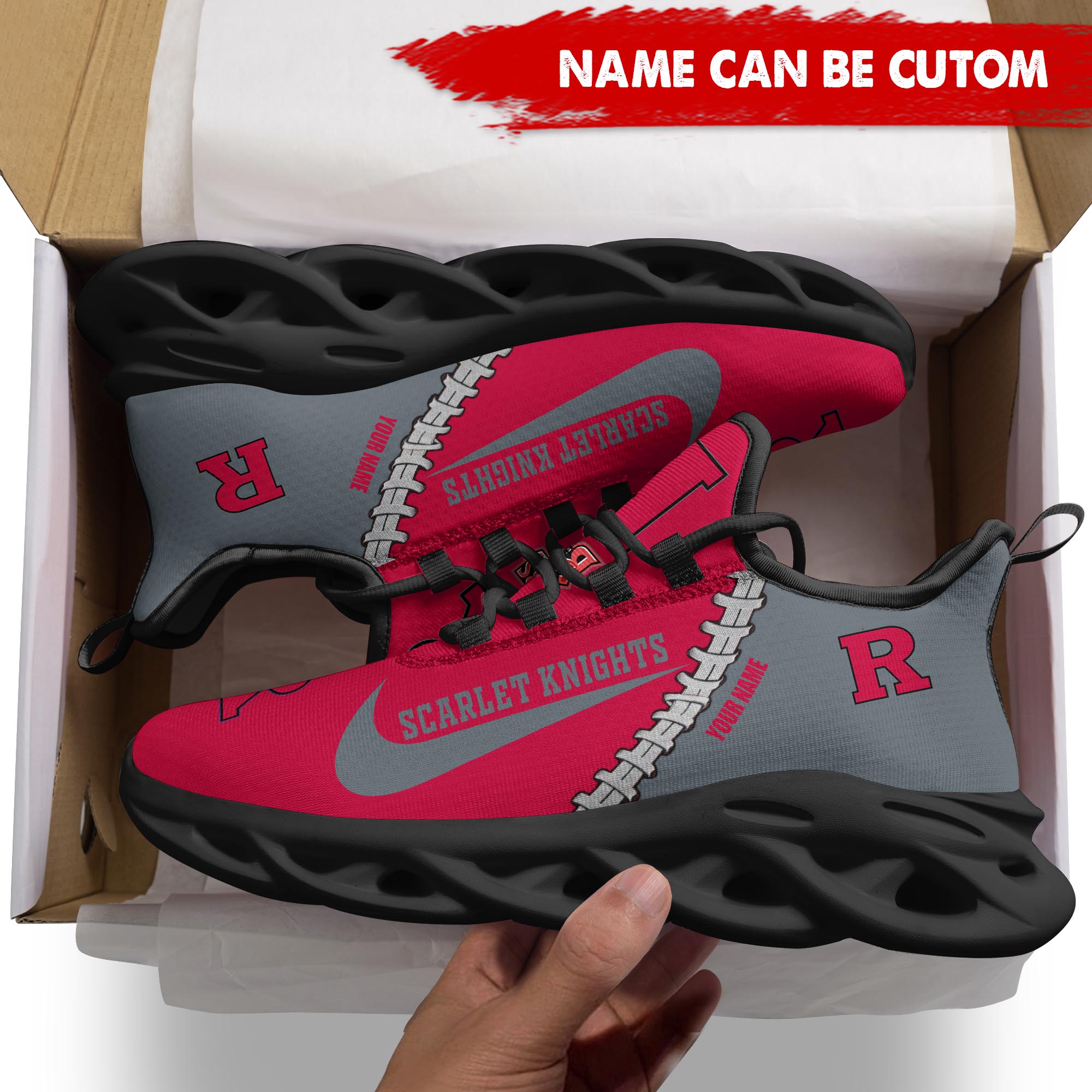 Ideafootwear Rutgers Scarlet Knights Max Soul Shoes Sneakers For Men And Women 1