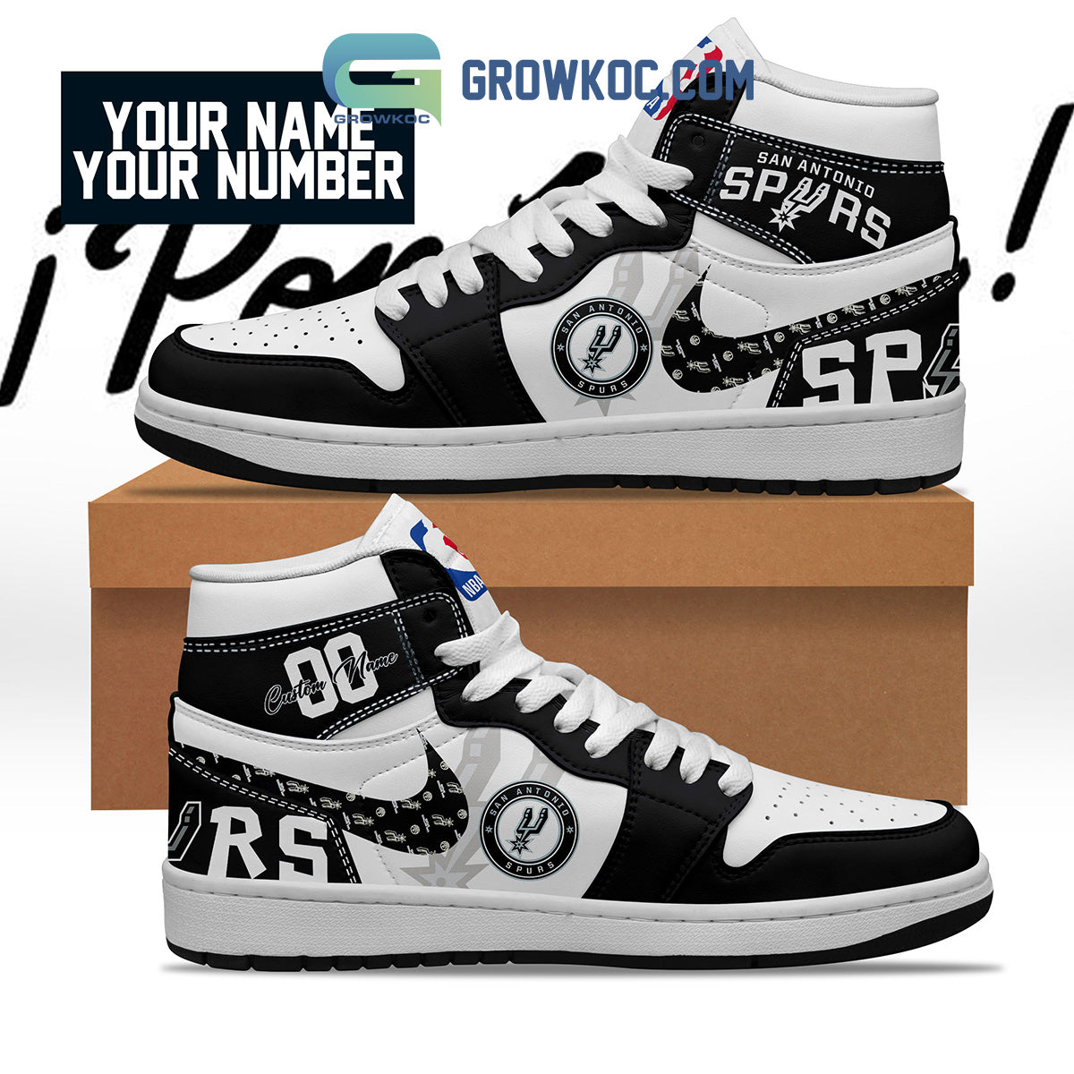 Ideafootwear San Antonio Spurs AJ1 High Sneakers Shoes For Men And Women 3