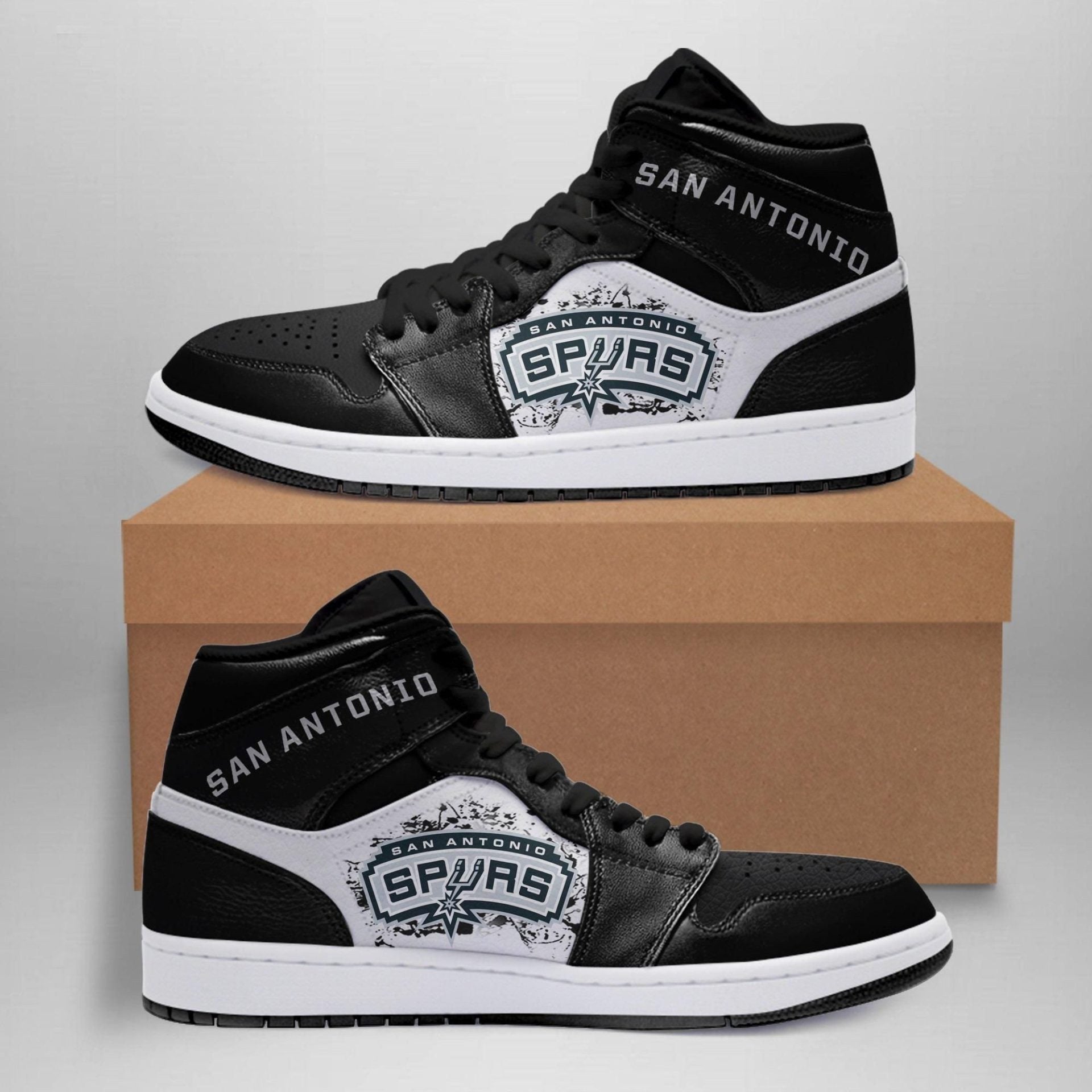 Ideafootwear San Antonio Spurs NBA AJ1 High Sneakers Shoes For Men And Women 2
