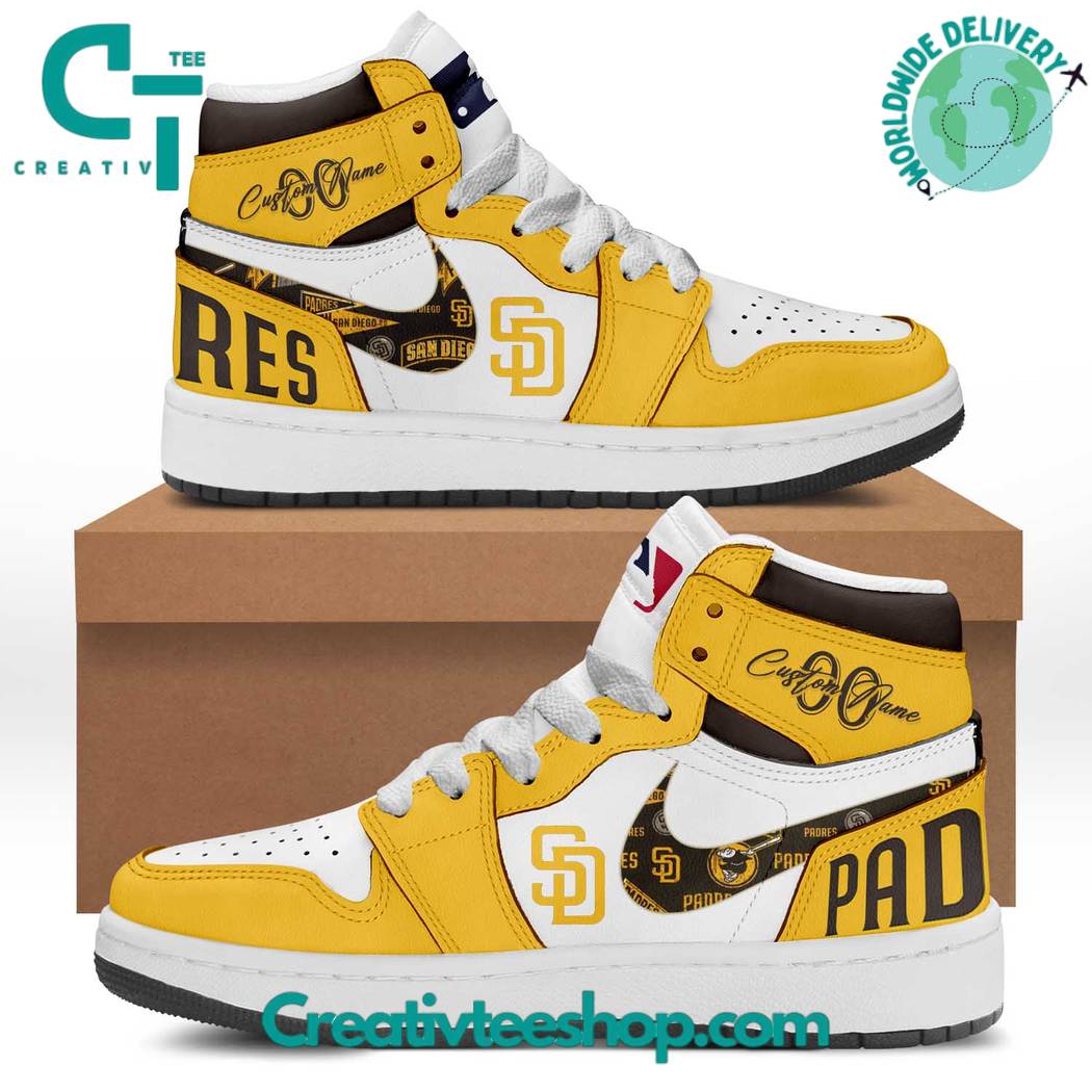 Ideafootwear San Diego Padres AJ1 High Sneakers Shoes For Men And Women 6