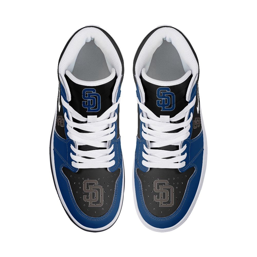 Ideafootwear San Diego Padres AJ1 High Sneakers Shoes For Men And Women 4