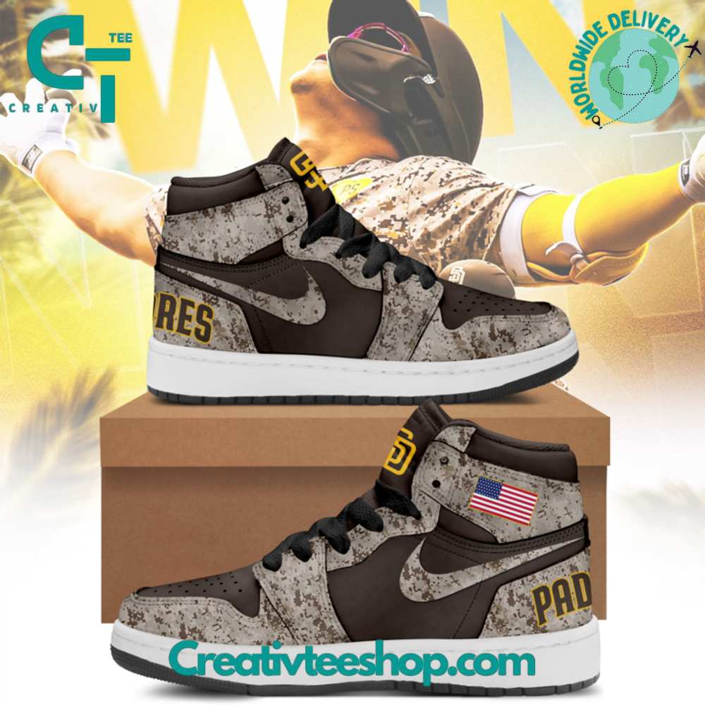 Ideafootwear San Diego Padres AJ1 High Sneakers Shoes For Men And Women 5